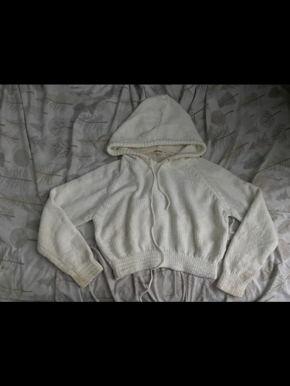 Missguided + Cream Cropped Knit Hoodie